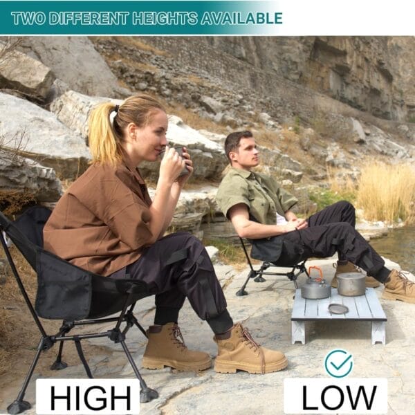 ATEPA Backpacking Chair, Ultralight Folding Portable Small Camping Chairs for Adults Compact Foldable Beach Seat with Anti-Sinking Feet & Aluminum Frame for Outdoor Hiking Travel Fishing - Image 8