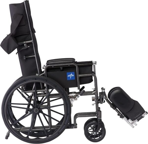 Medline Reclining Wheelchair, Desk-Length Arms and Elevating Leg Rests, 20" x 18" Seat (W x D) - Image 8