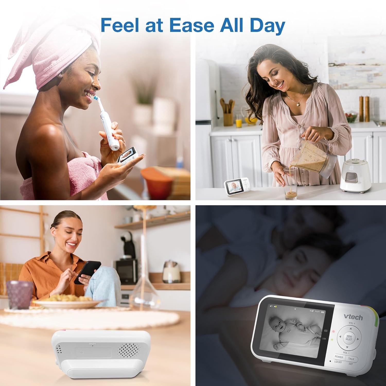 VTech VM819 Baby Monitor with Camera and Audio, 2.8” Screen Portable Baby Camera, Night Vision, 2-Way Audio, Temperature Sensor and Lullabies, Secure Transmission No WiFi, Ideal for Baby/Elderly/Pet - Image 3