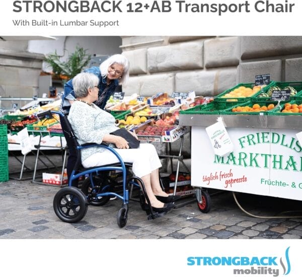Excursion 12+AB Lightweight Portable Wheelchair for Adults and Seniors – Ergonomic Lumbar Support, Adjustable Footrests, Supports 300 lbs; 18" Seat (12" Rear Wheels) - Image 5