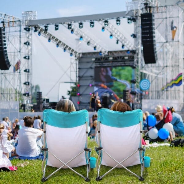 VILLEY Low Beach Chairs for Adults 2 Pack, High Back Folding Beach Chairs, Lightweight and Portable for Outdoor, Beach, Camping, Lawn, Music Festival, with Cup Holder and Carry Bag-Blue Stripes - Image 8