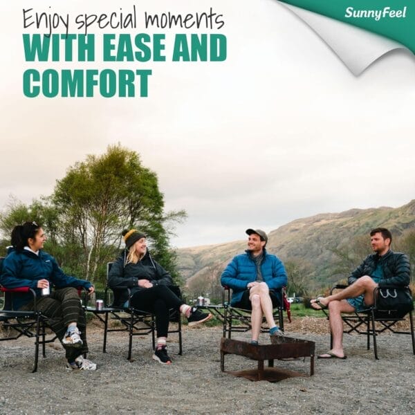 SUNNYFEEL Camping Directors Chair, Heavy Duty,Oversized Portable Folding Chair with Side Table, Pocket for Beach, Fishing,Trip,Picnic,Lawn,Concert Outdoor Foldable Camp Chairs - Image 5