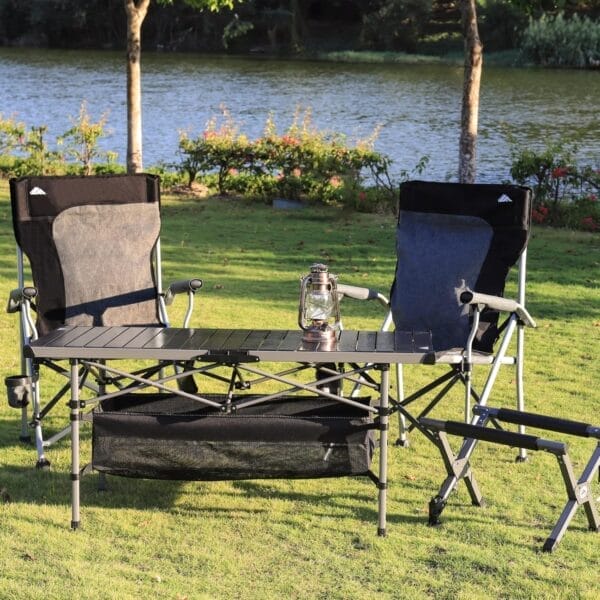 Ablazer 2 Pack Camping Chairs for Adults, Portable Hunting Chair Supports 350lbs, Oversized Heavy Duty Folding Chair for Camping Padded Seat Outdoor Lawn Folding Chair with Side Pockets - Image 2