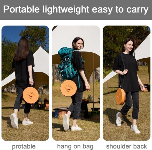 Upgraded XXL Collapsible Stool with Cushion,19.7"H-11.8"D Telescoping Folding Stool for Adults,More Sturdy Portable Camping Stools with Load Capacity 1000lbs for Outdoor,Garden,Fishing,Hiking - Image 6