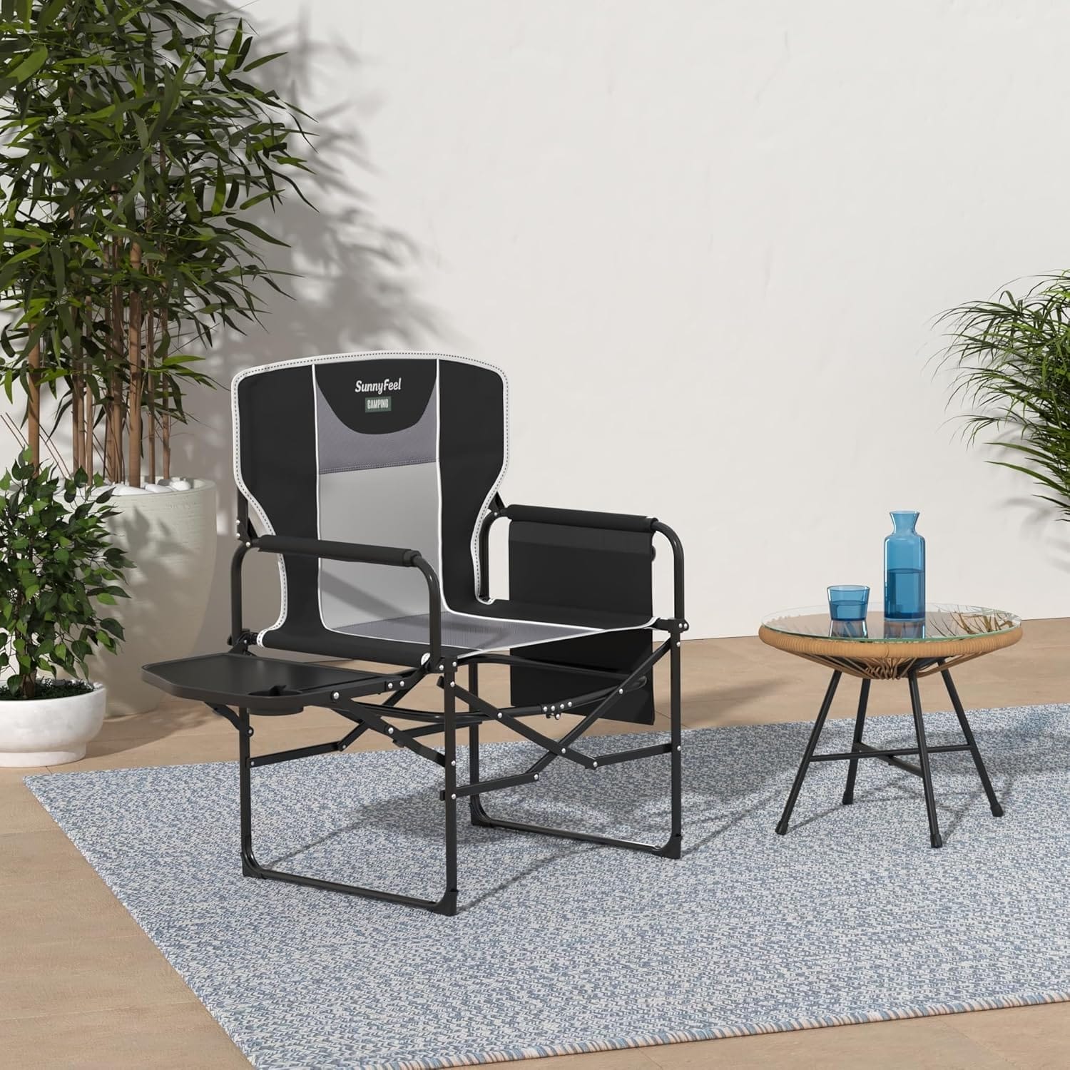 SUNNYFEEL Oversized Camping Directors Chair 2 Pack, Portable Folding Lawn Chairs for Adults Heavy Duty with Side Table,Pocket for Beach, Fishing,Picnic,Concert Outdoor, Foldable Camp Chairs - Image 2
