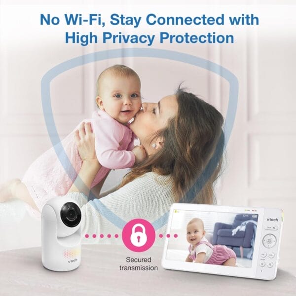 VTech [2025 Upgrade] Baby Monitor with 7" IPS Screen, Pan Tilt Zoom Camera, No WiFi Video Baby Monitor with Camera and Audio, Multi-Color Night Light, 2-Way Talk, Lullabies, Advanced HQ Max - Image 5