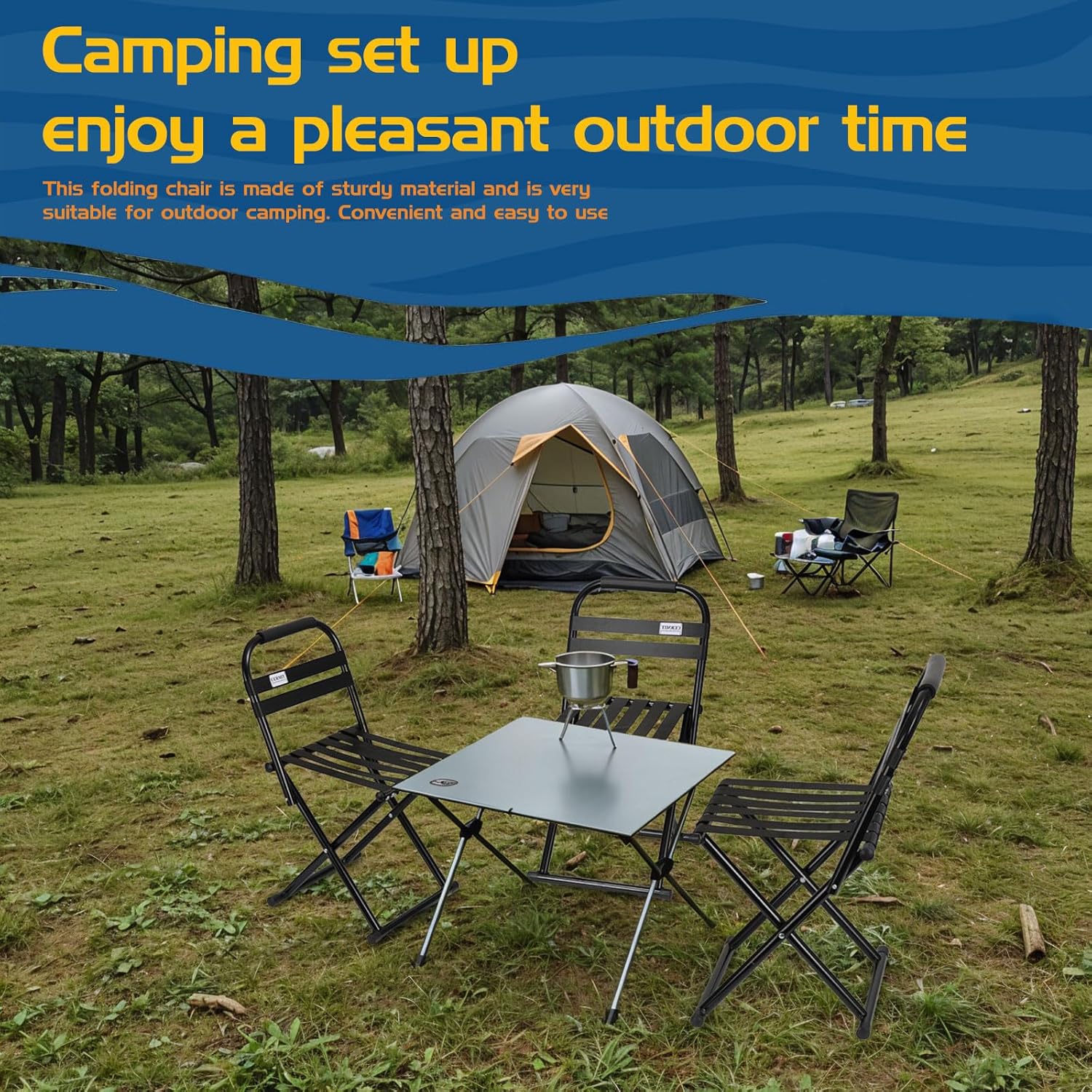 Camping Chair, Folding Stool - Portable Collapsible Chairs, Camp Chair for Lawn, Patio, Fishing, Camping, and Garden Use (Y50 1PCS) - Image 6