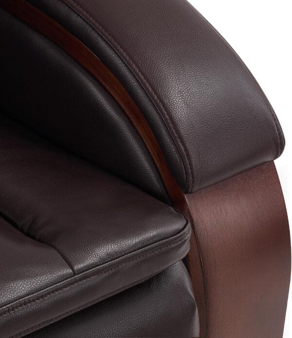 MCombo Power Lift Recliner Chair Sofa with Massage and Heat, Adjustable Headrest for Elderly People, Solid Wood Armrest, USB Ports, Side Pockets, Faux Leather 7917 (Dark Brown, Medium) - Image 7
