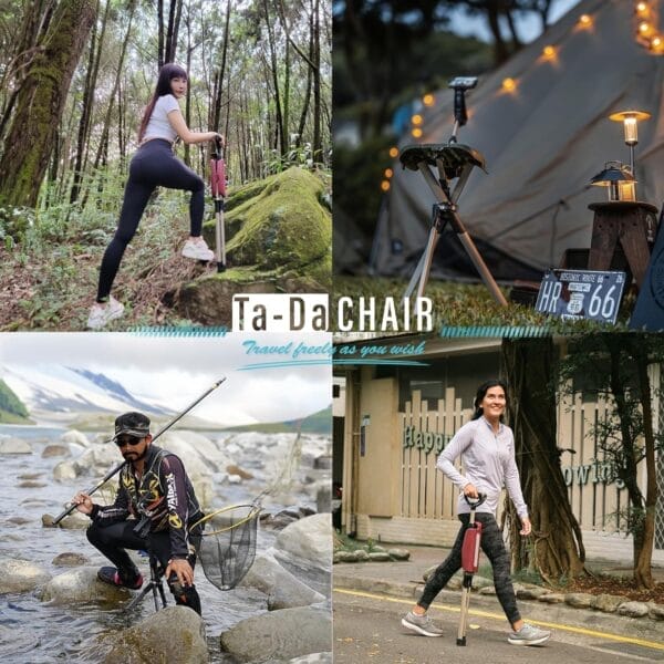 STEP2GOLD Ta-Da Chair Series 2 PRO, Portable Trekking Hiking Pole, Folding Walking Stick with Seat, Walking Cane with Chair, Foldable Chair, Lightweight Aluminum, Easy Carry and Storage, Anti-Slip - Image 6