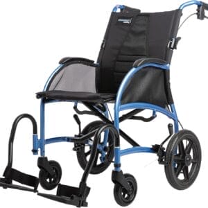 Excursion 12+AB Lightweight Portable Wheelchair for Adults and Seniors – Ergonomic Lumbar Support, Adjustable Footrests, Supports 300 lbs; 18" Seat (12" Rear Wheels)