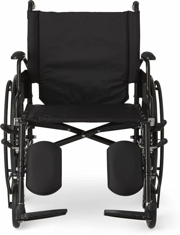 Medline Premium Ultra-Lightweight Wheelchair with Flip-Back Desk Arms and Elevating Leg Rests for Extra Comfort, Black, 22” x 18" Seat - Image 6
