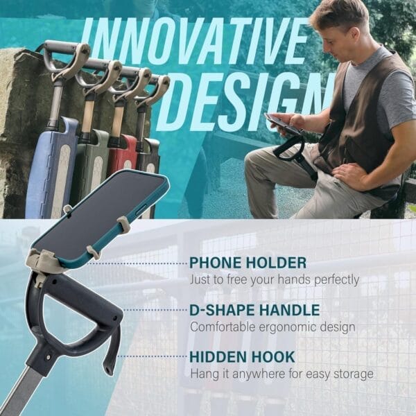 STEP2GOLD Ta-Da Chair Series 2 PRO, Portable Trekking Hiking Pole, Folding Walking Stick with Seat, Walking Cane with Chair, Foldable Chair, Lightweight Aluminum, Easy Carry and Storage, Anti-Slip - Image 2