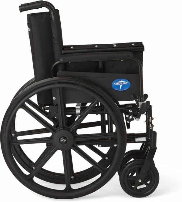 Medline Premium UltraLightweight Wheelchair with FullLength FlipBack Arms and Elevating Leg Rests for Extra Comfort 18” Seat, No, 1 Count - Image 4