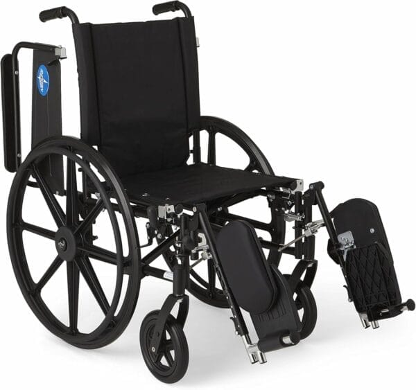 Medline Premium UltraLightweight Wheelchair with FullLength FlipBack Arms and Elevating Leg Rests for Extra Comfort 18” Seat, No, 1 Count - Image 3