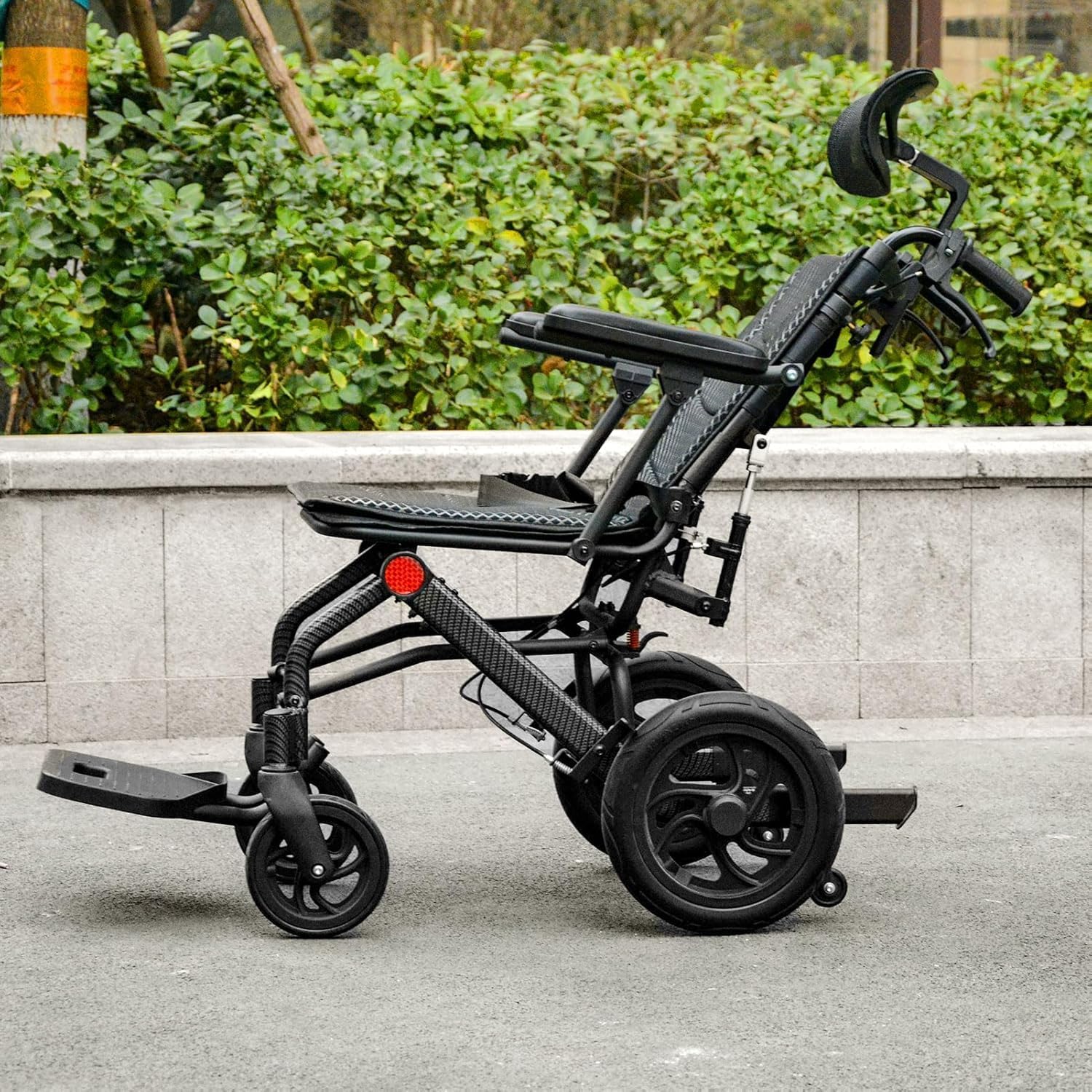 Super Lightweight Reclining Travel Wheelchair, Folding Transit Transport Wheelchairs for Adults and Seniors Support 220lbs, Lightweight Aluminum Wheelchair for Elderly - Image 8