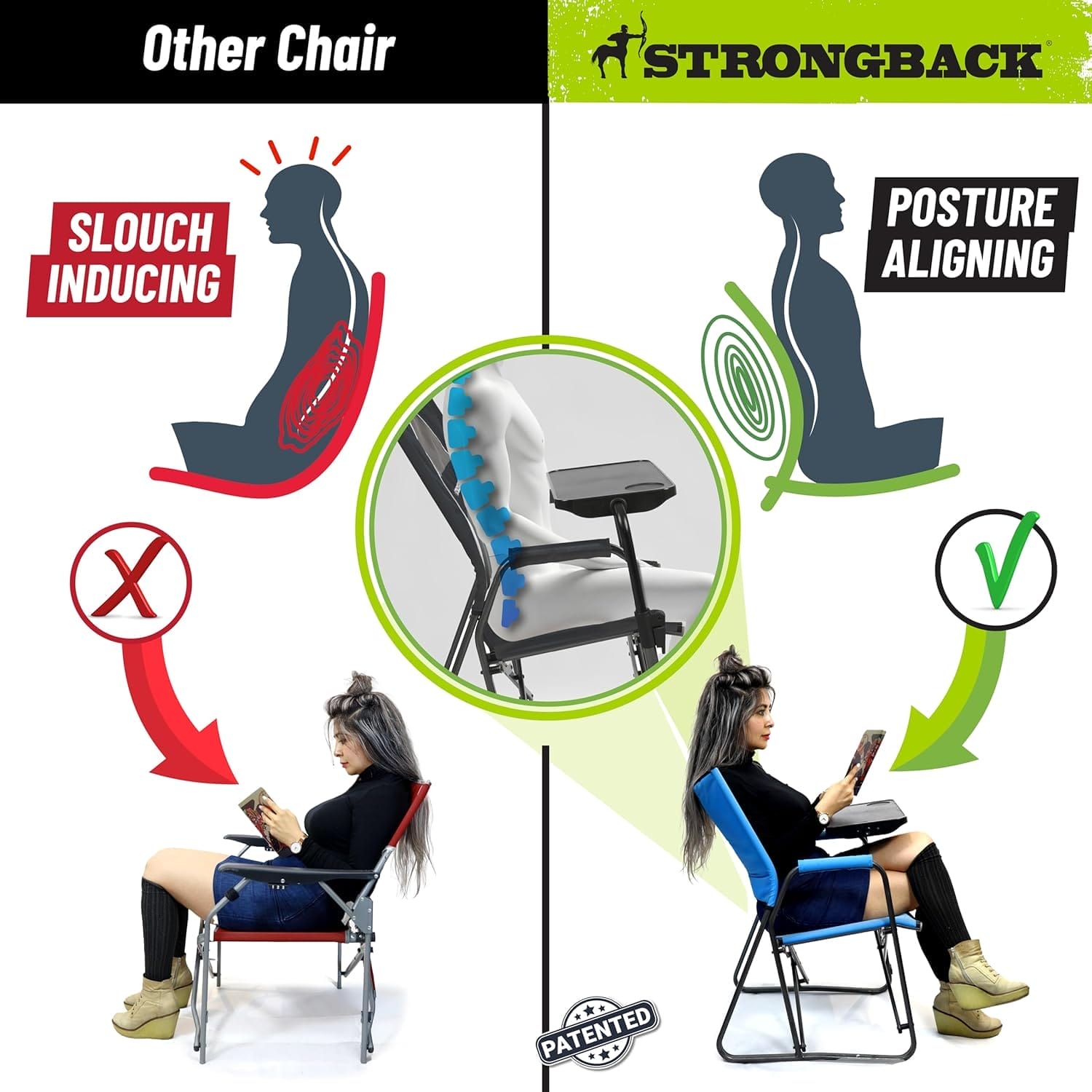 STRONGBACK Outdoors Director Chair - Portable Camping Chair with Lumbar Support - Heavy-Duty and Foldable - Image 3