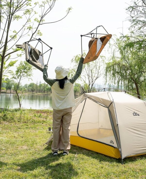 iClimb Low Ultralight Compact Camping Folding Chair with Side Pocket and Carry Bag - Image 4