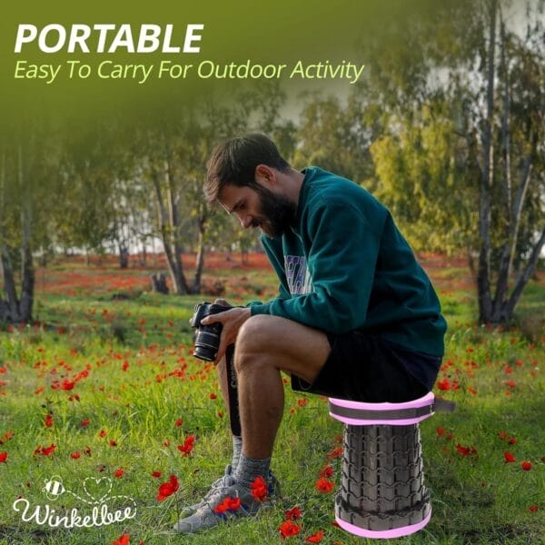 ALEVMOOM 2025 Upgraded XXL Collapsible Stool with Cushion 19.7",1000lbs Max Weight,Wider & Taller Pop Up Seat, Heavy Duty Portable Retractable Folding Chair or Travel Foot Rest for Camping & Outdoors - Image 8