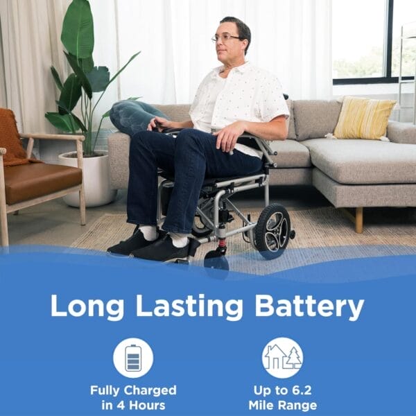 Journey Air Electric Power Chair for Adults – Weighs Only 35 lbs – Lightweight, Foldable Power Chair for Seniors – Quick Charge with up to 6.2 Mile Range – TSA Compliant - Image 6