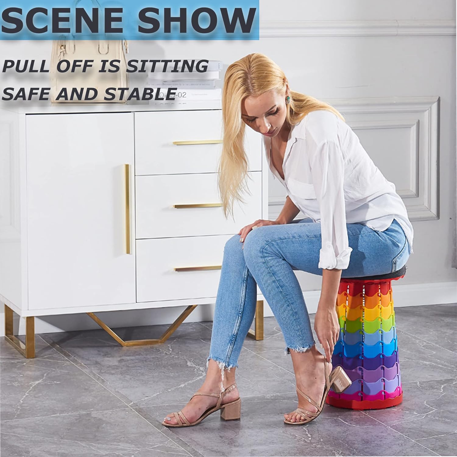 Upgraded Portable Folding Stool, Camping Retractable Seat for Adults Outdoor, Travel, Barbecue, Fishing, Waiting in Line Lightweight Chair 2023 Second Generation - Image 4