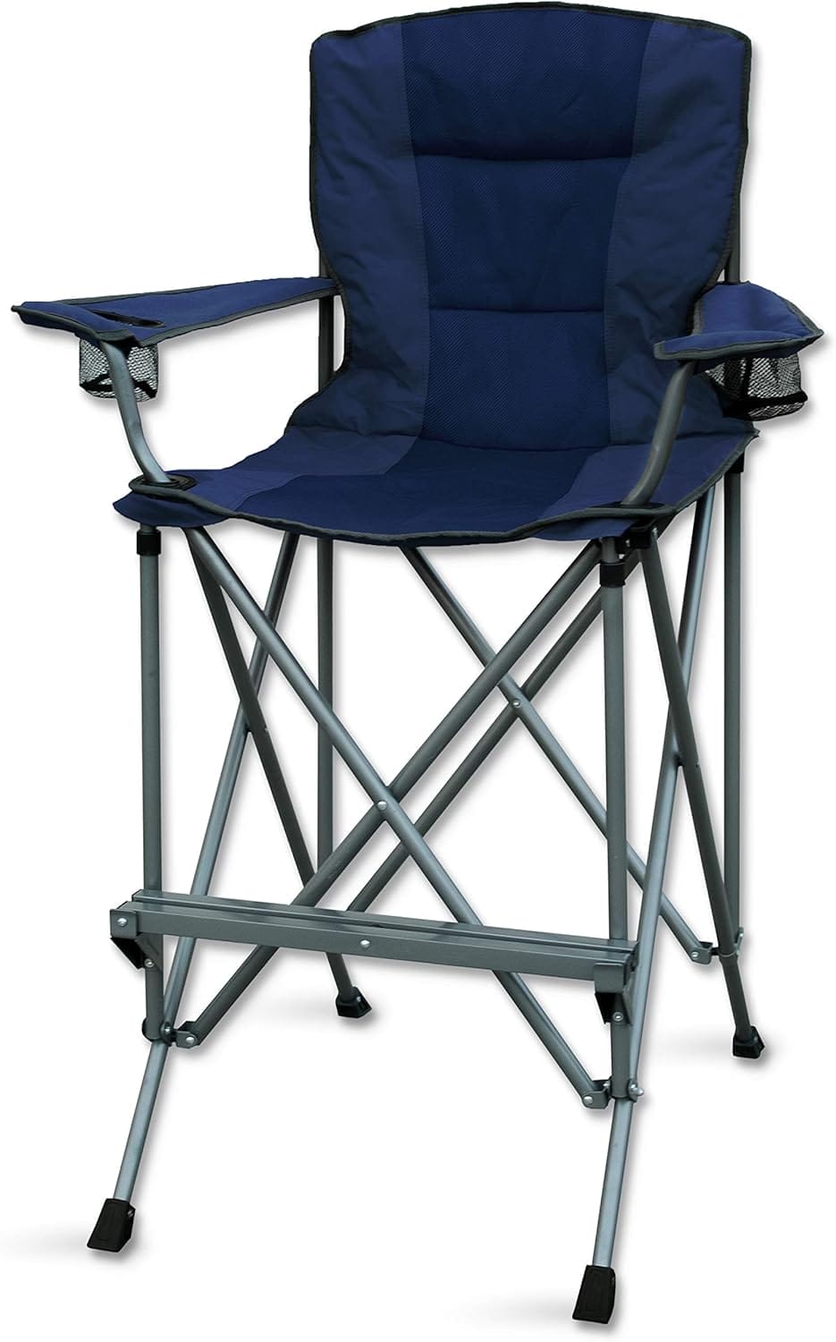 RMS Extra Tall Folding Chair - 31" Seat Height Director Chair for Camping, Home Patio and Sports - Portable and Collapsible with Footrest and Carrying Bag - Up to 300 lbs Weight Capacity (Blue)