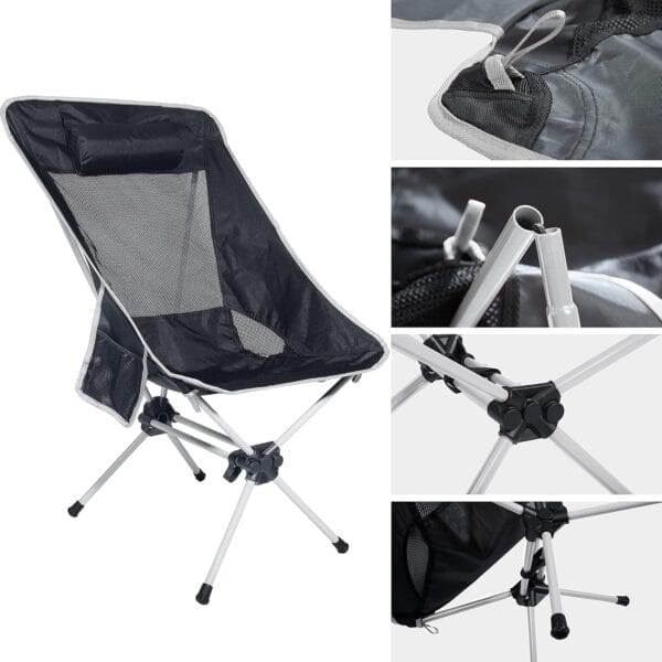 Ubon Camping Backpacking Chair Portable Folding Chairs with Carry Bag for Adults Hiking Camping Picnic - Image 5