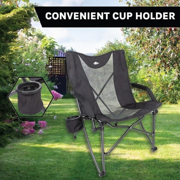 Cascade Mountain Tech Folding Camp Chair for Camping, Beach, Picnic, Barbqeues, Sporting Events with Carry Bag - Image 3