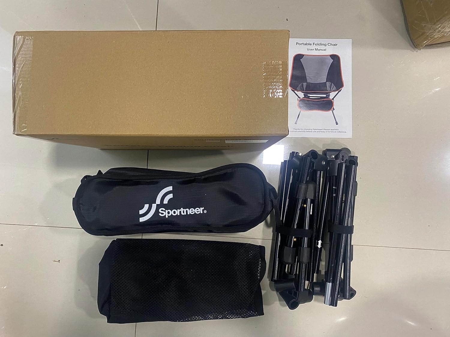 Sportneer Camping Chairs, Lightweight Outdoor Chairs with 2 Side Pockets & Storage Bag, Foldable & Portable Lawn Chairs for Camping Hiking Lawn Picnic Beach Outdoor Travel (1, Black) - Image 9