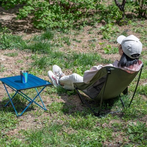 iClimb Low Ultralight Compact Camping Folding Chair with Side Pocket and Carry Bag - Image 6