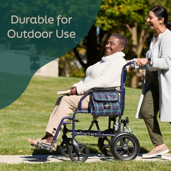 Medline Foldable Transport Chair w/Microban for Seniors & Post-Surgery Patients (300 lb. Weight Capacity), White - Image 3