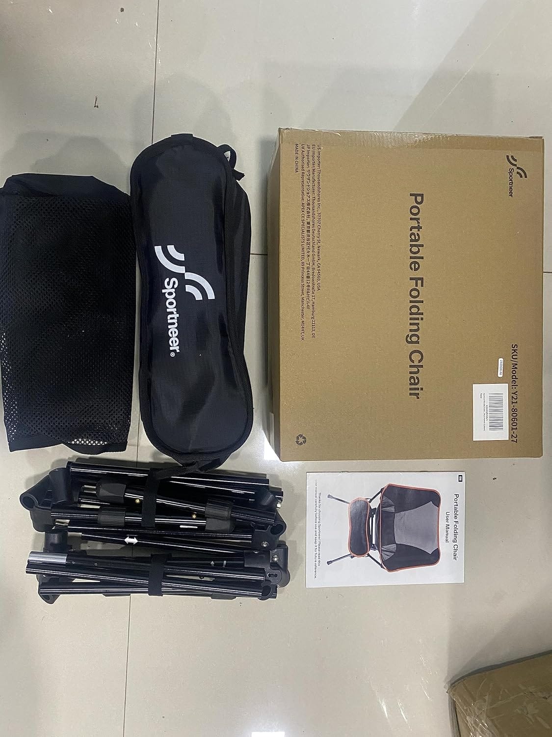 Sportneer Camping Chairs, Lightweight Outdoor Chairs with 2 Side Pockets & Storage Bag, Foldable & Portable Lawn Chairs for Camping Hiking Lawn Picnic Beach Outdoor Travel (1, Black) - Image 10